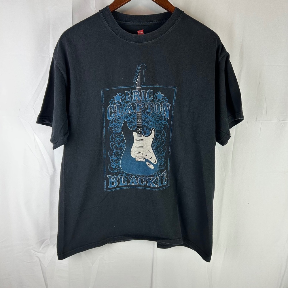 Eric‎ Clapton T-Shirt Mens Large Black Hanes 2008 Blackie Tour Graphic